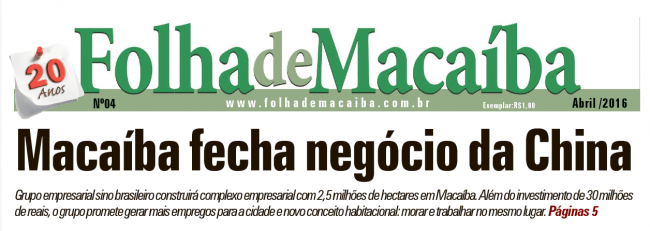 Complexo chinês pretende impulsionar economia&nbsp;macaibense
