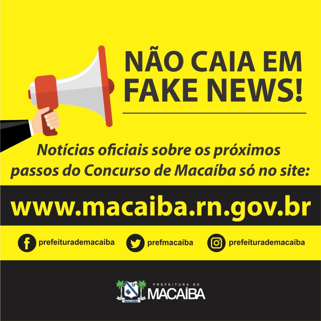 Fake news: Assessoria de comunicação social  da prefeitura alerta sobre notícias falsas com relação ao Concurso&nbsp;Público