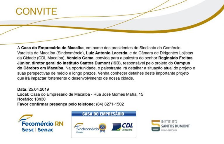 Diretor geral do Instituto Santos Dumont faz palestra nesta quinta sobre Campus do Cérebro em&nbsp;Macaíba
