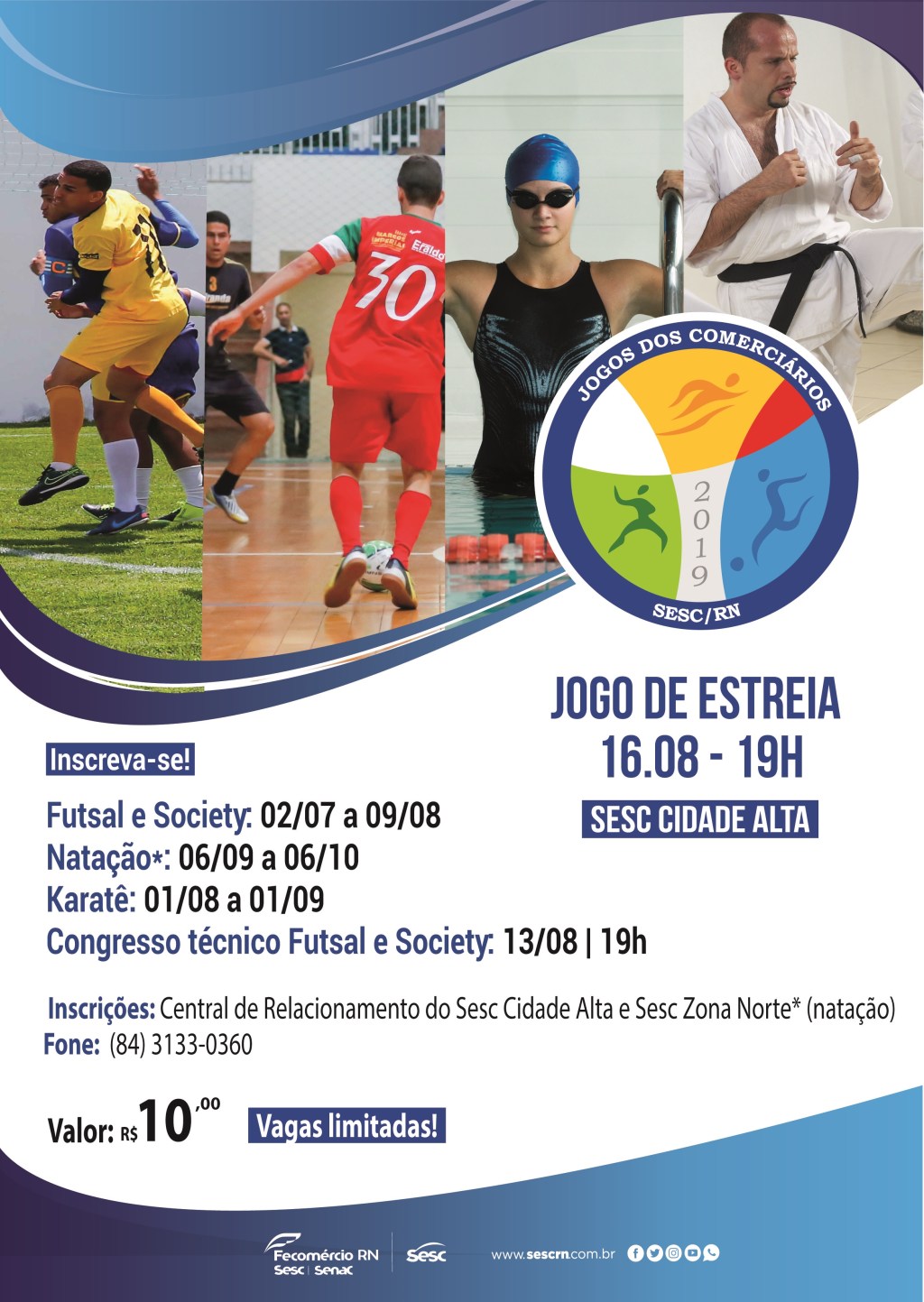 19ª edição dos Jogos dos Comerciários abre vagas para inscrições em duas&nbsp;cidades