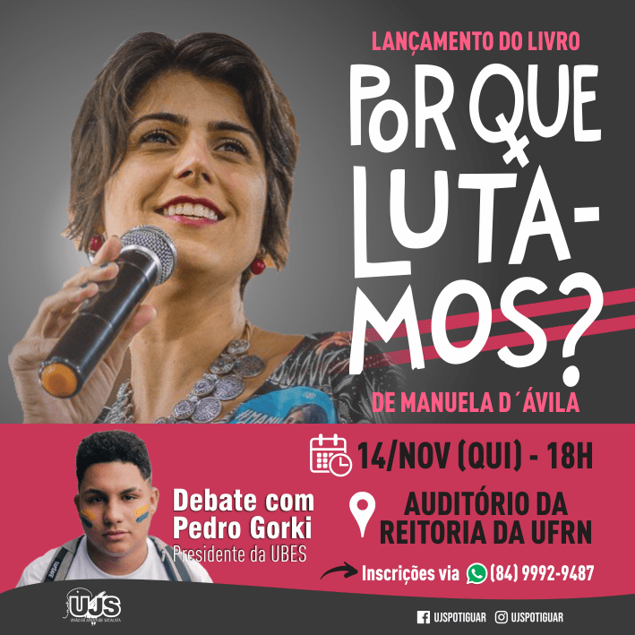 Manuela D´Ávila lança livro em Natal nesta quinta-feira, 14 de&nbsp;novembro