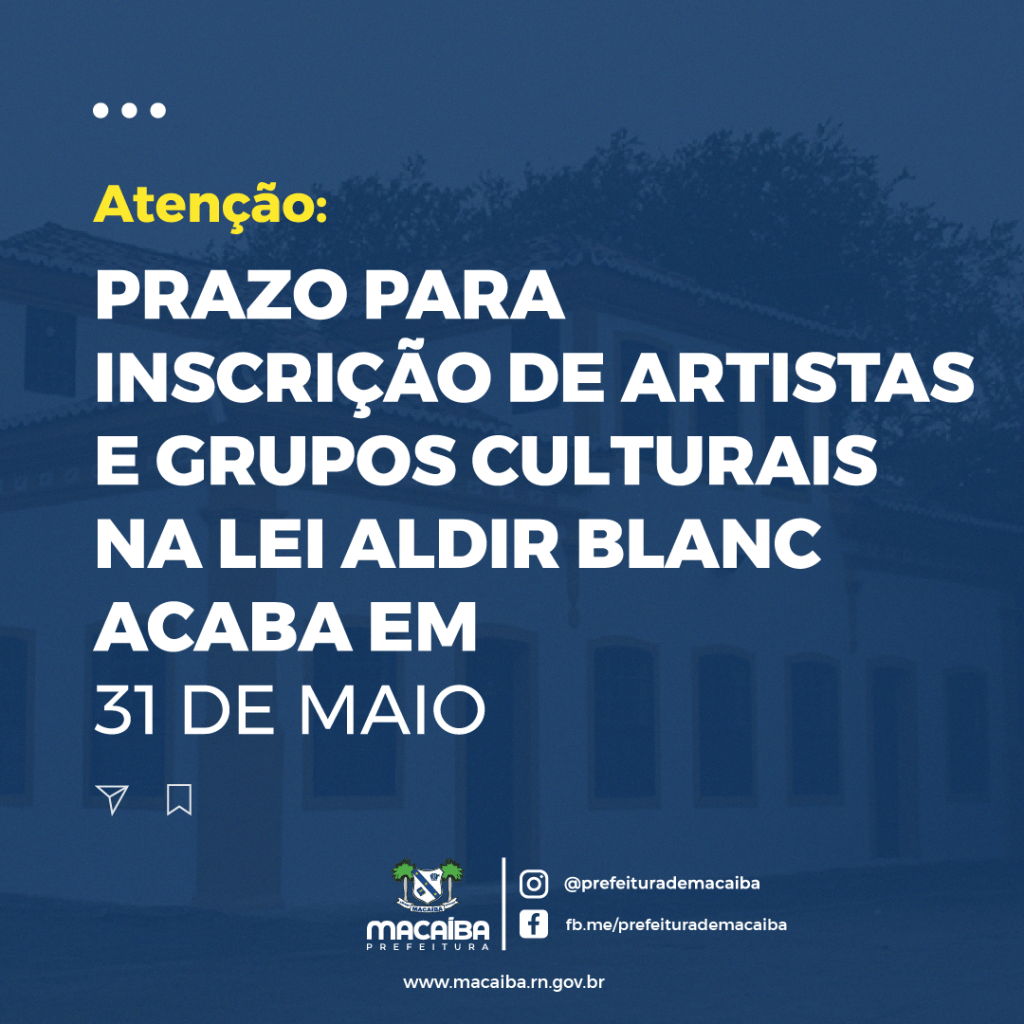 Lei Aldir Blanc: Artistas e grupos culturais têm até final do mês para&nbsp;cadastramentos
