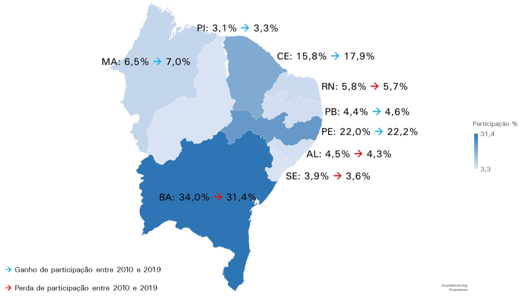 RN representa 5,7% do setor de serviços do Nordeste; número de empresas e trabalhadores cresce, mas salário diminui entre 2010 e&nbsp;2019