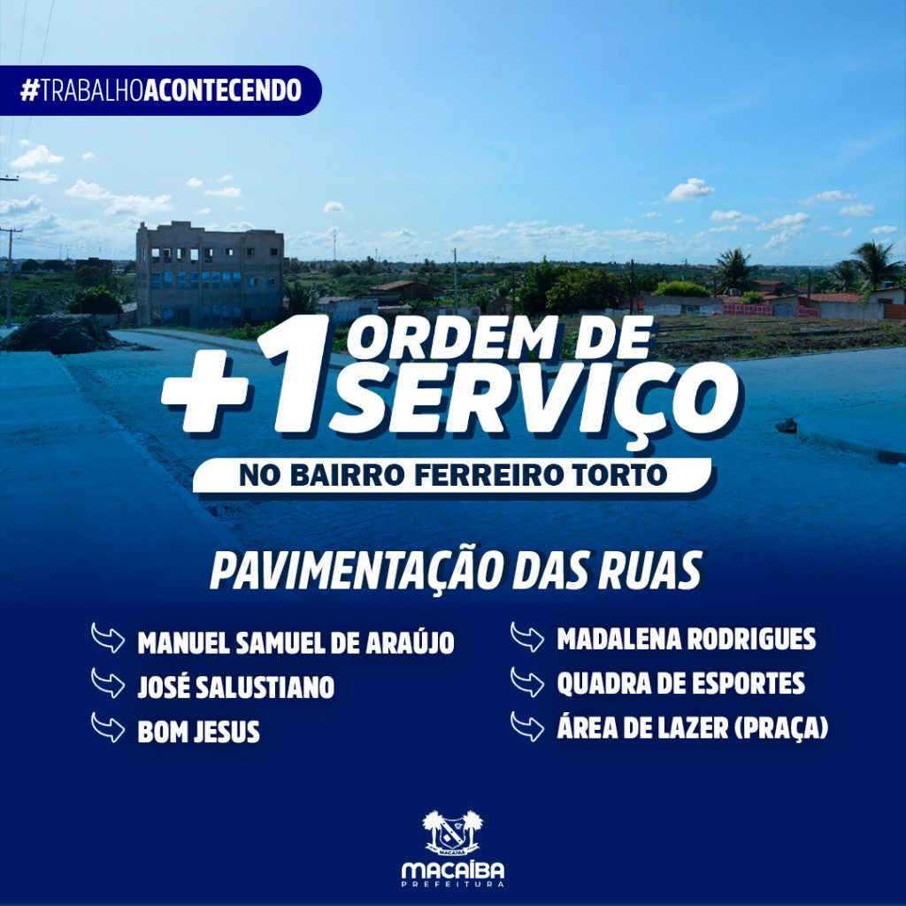 Prefeito Emídio Júnior assina ordem de serviço para construção de praça, quadra poliesportiva e pavimentação de ruas no Ferreiro&nbsp;Torto