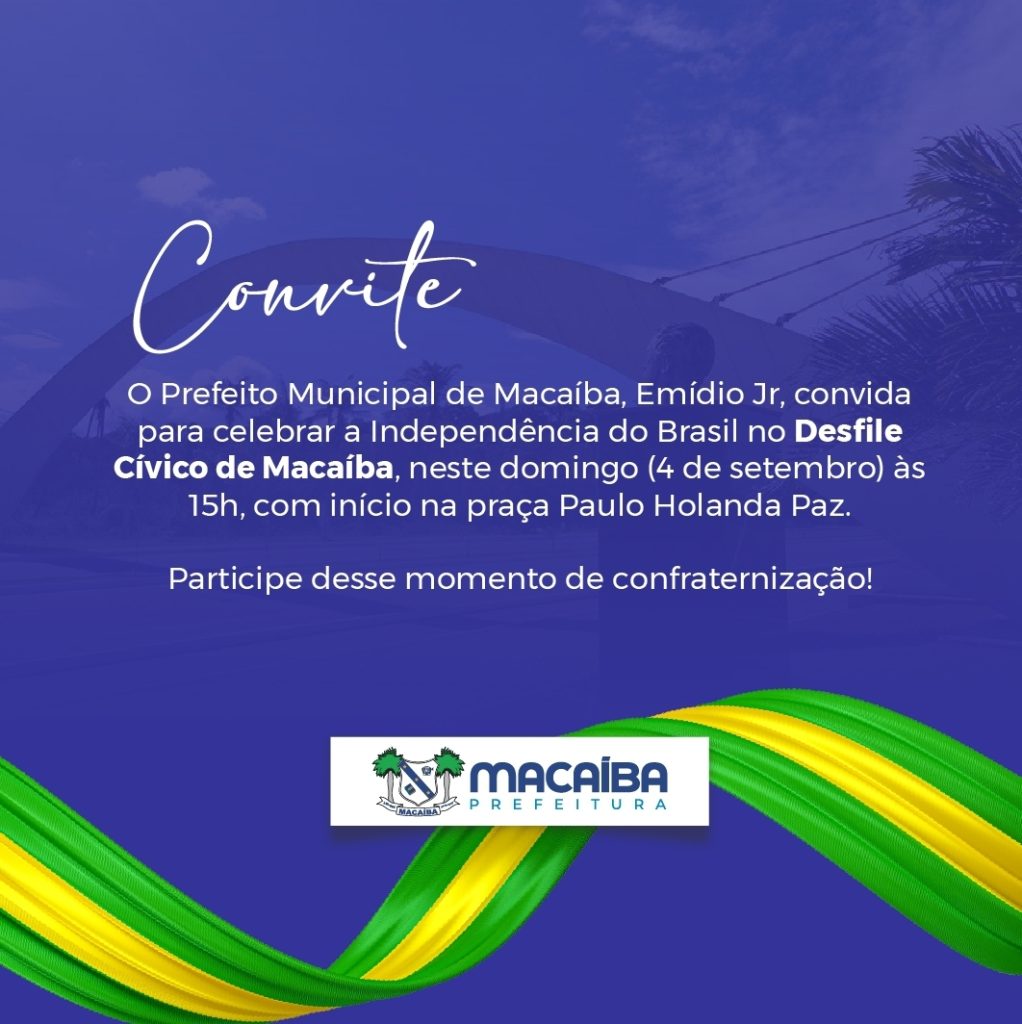 Prefeitura de Macaíba promove 58° Desfile Cívico fomentando a história e a cultura do município; evento será no domingo&nbsp;(4)