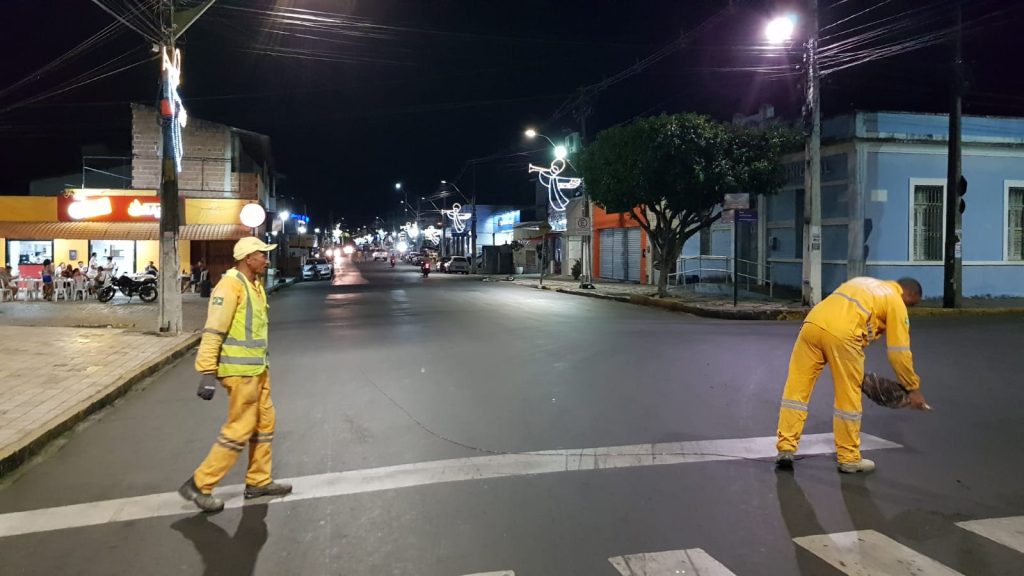 Macaíba terá nova sinalização horizontal com tinta termoplástica nas vias públicas; demarcação já&nbsp;iniciada