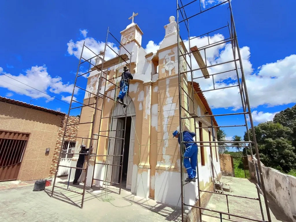 Centenária Capela de Nossa Senhora da Soledade recebe obra de manutenção; serviços devem ser concluídos dia 23 de&nbsp;janeiro
