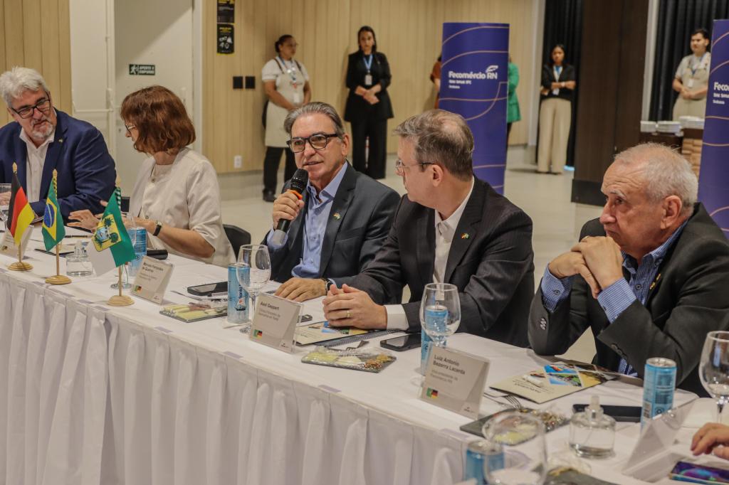 Fecomércio RN recebe comitiva da Embaixada Alemã para fortalecer parceria; empresário Luiz Lacerda participa do&nbsp;evento